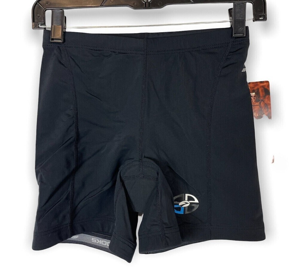 NEW BROOKS womans size medium black running & cycling shorts lightly padded